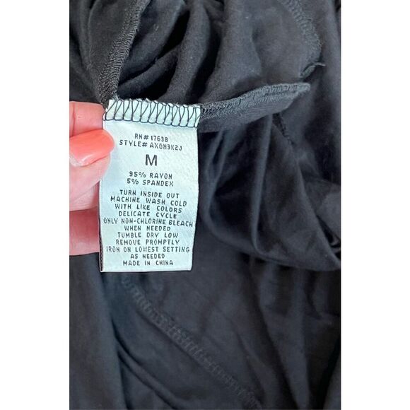 Signature by Sangria Black Surplice Ruffled Sleeves Wrap Dress sz MEDIUM NWT - Picture 9 of 10